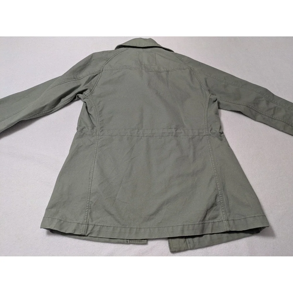 Levis Jacket Womens Small Olive Green Utility Military Pocket Utility Field Coat - Picture 8 of 11